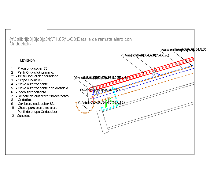 Detalhe 1: Arremate de beirado com Onduclick. (em Castelhano)