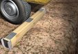 Batente para proteção da queda de caminhões durante os trabalhos de descarga em bordas de escavação