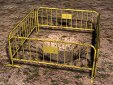 Vedação perimetral formada por barreiras de segurança de ferro, para delimitação de abertura horizontal em escavações de estacas ou paredes diafragma