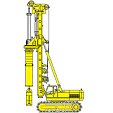 Equipamento completo para perfuração de estaca de deslocamento com tampão de britas