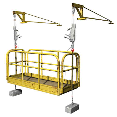 Plataforma suspensa de acionamento manual